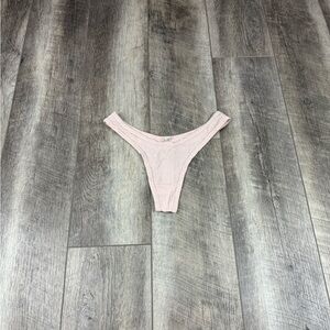 Aerie Cream Ribbed Thong